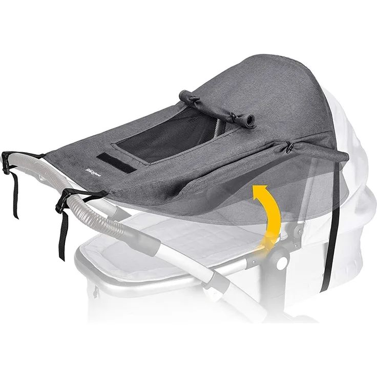 BON&BENE Sonnensegel Kinderwagen - Universal Sonnenschutz mit UV-Schutz 50, Sichtfenster & breiten Schattenflügeln