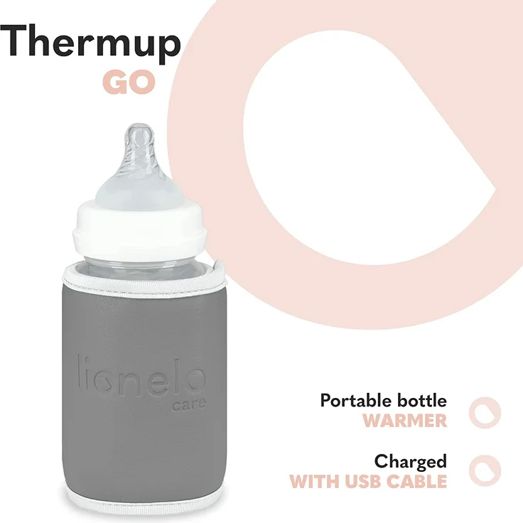 LIONELO Thermup Go Tragbarer Flaschenwärmer zur Temperaturerhaltung, USB-Ladefunktion, Erwärmung von Milch und Babynahrung, BPA FREE (GREY) – Bild 3