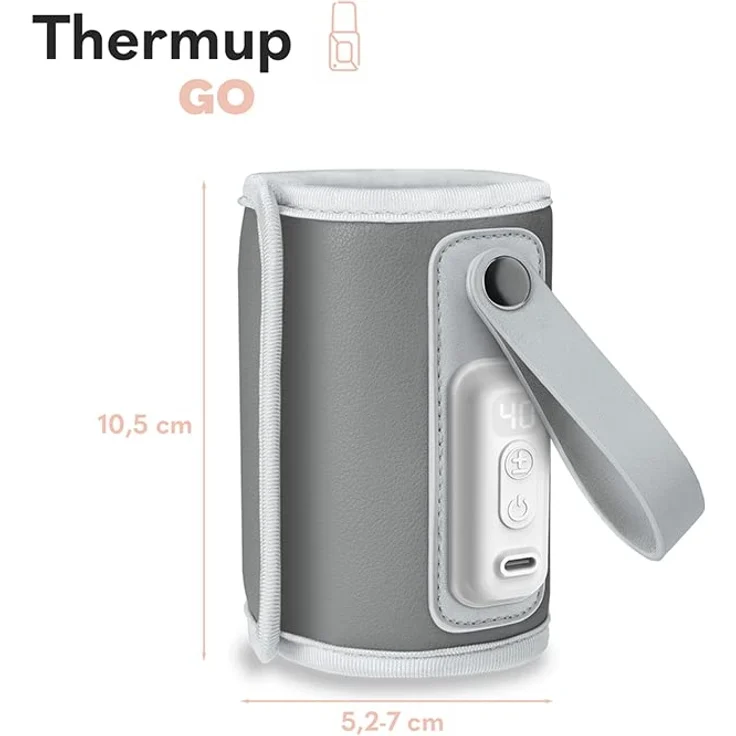LIONELO Thermup Go Tragbarer Flaschenwärmer zur Temperaturerhaltung, USB-Ladefunktion, Erwärmung von Milch und Babynahrung, BPA FREE (GREY) – Bild 8