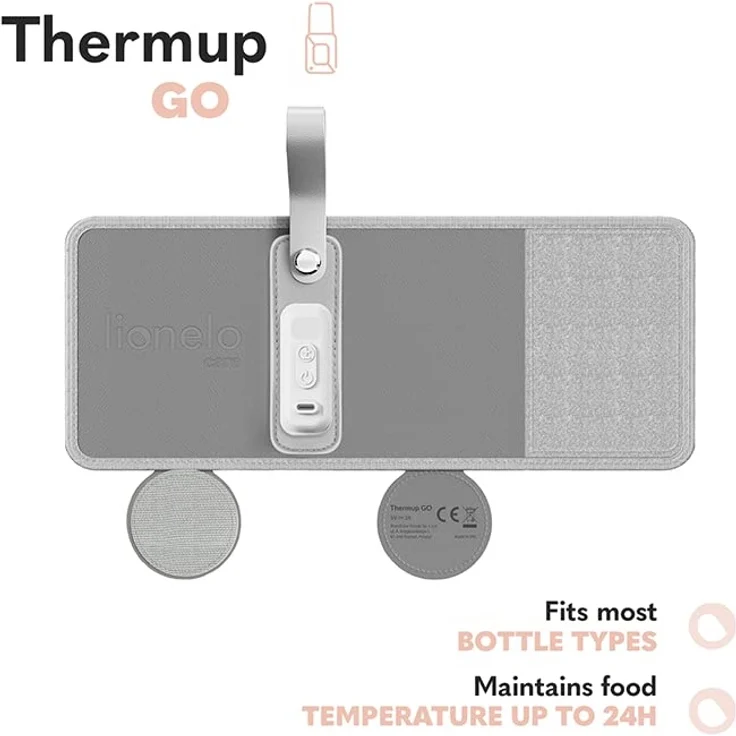 LIONELO Thermup Go Tragbarer Flaschenwärmer zur Temperaturerhaltung, USB-Ladefunktion, Erwärmung von Milch und Babynahrung, BPA FREE (GREY) – Bild 5