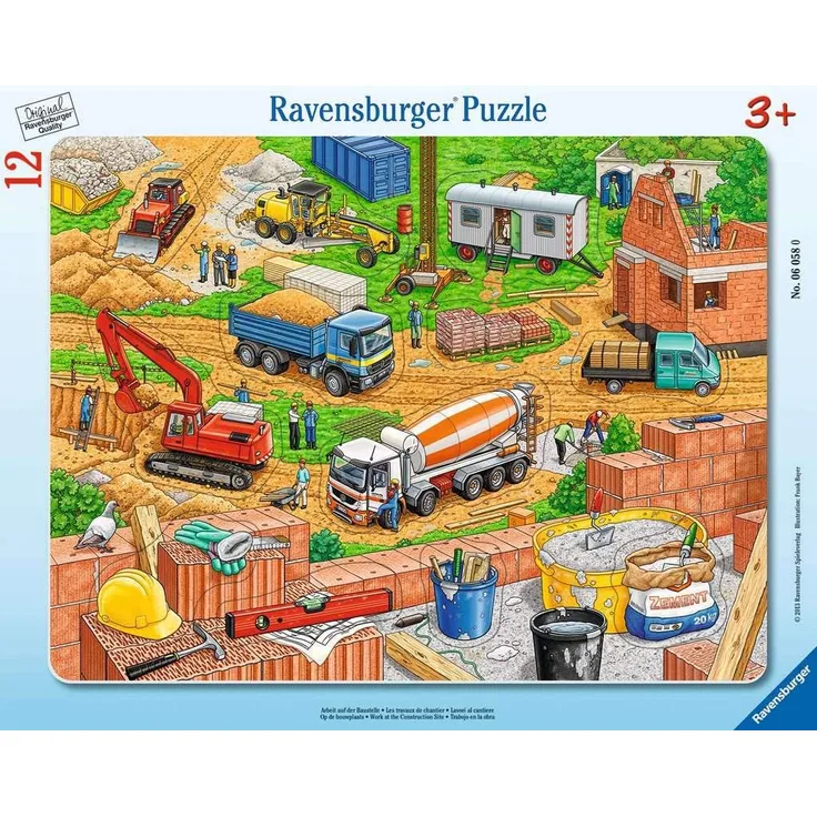 Ravensburger Kinderpuzzle 06058 - Arbeit auf der Baustelle - Rahmenpuzzle