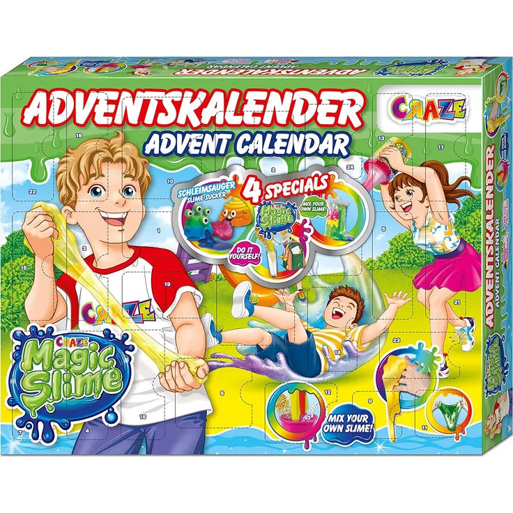 CRAZE Adventskalender 2020 MAGIC SLIME Schleimlabor Weihnachtskalender kreiere deinen eigenen Schleim kreativer Spielspaß für Kinder und Jugendliche 24737