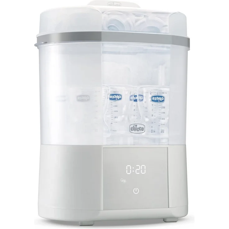 Chicco Modularer Sterilisator mit Trocknungsfunktion, Babyflaschen-Sterilisator, Einstellbarer Dampfsterilisator für Babyflaschen,für Mikrowelle, mit 2 Konfigurationen,Schnelle und Einfache Anwendung – Bild 3