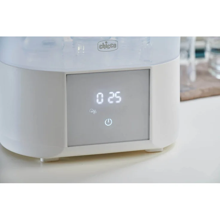 Chicco Modularer Sterilisator mit Trocknungsfunktion, Babyflaschen-Sterilisator, Einstellbarer Dampfsterilisator für Babyflaschen,für Mikrowelle, mit 2 Konfigurationen,Schnelle und Einfache Anwendung – Bild 7
