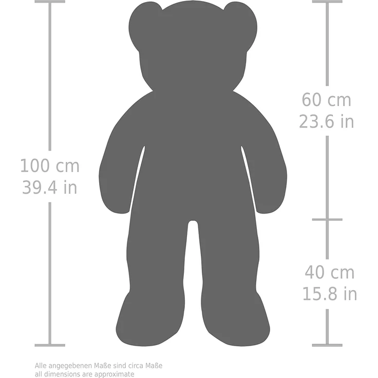 Teddybär mit Schleife 100 cm groß Stofftier Plüschtier Kuscheltier Hellbraun – Bild 6
