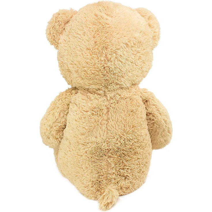 Teddybär mit Schleife 100 cm groß Stofftier Plüschtier Kuscheltier Hellbraun – Bild 3