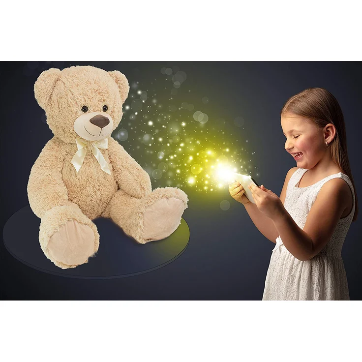 Teddybär mit Schleife 100 cm groß Stofftier Plüschtier Kuscheltier Hellbraun – Bild 7