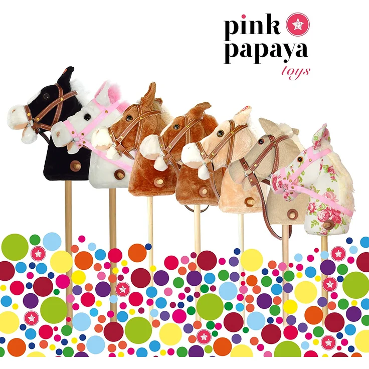 Pink Papaya Steckenpferd, Cordy, süßes Spielzeug Pferd aus Cord mit Sound Funktion: Gewieher und Galoppgeräusch - Farbe: braun mit weißer Mähne - Preisvergleich – Bild 4