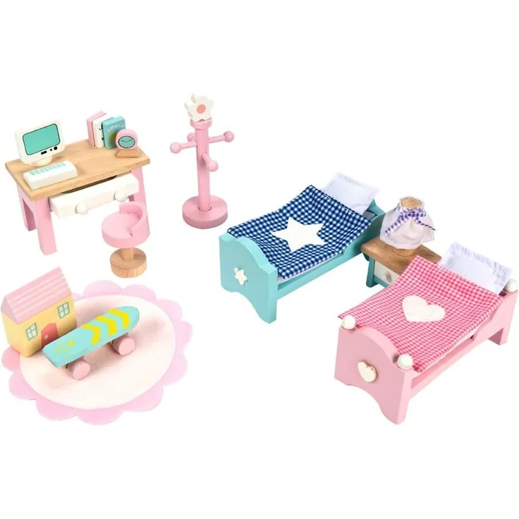 Le Toy Van ME061 Daisylane Kinderschlafzimmer-Set Holz 1:12 für Puppenhaus