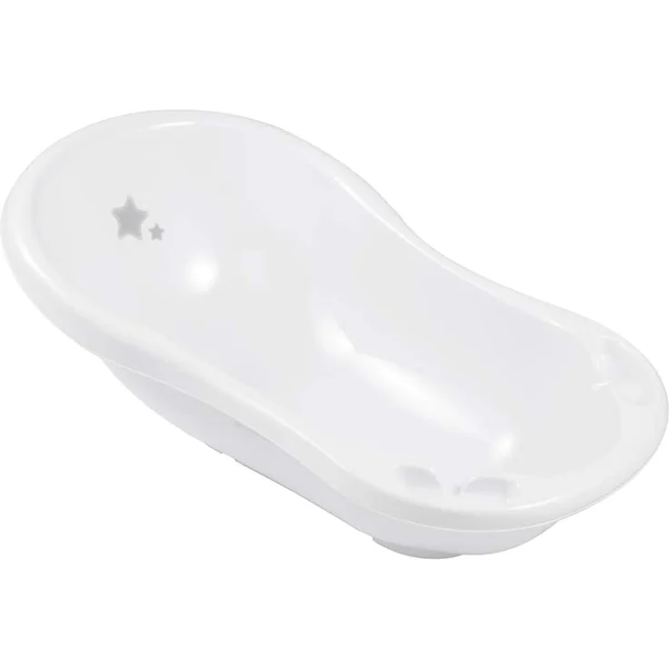 keeeper Babybadewanne mit Stöpsel, Sterne Weiß, Ab 0 bis ca. 12 Monate, 84 cm lang, ergonomisch – Bild 1