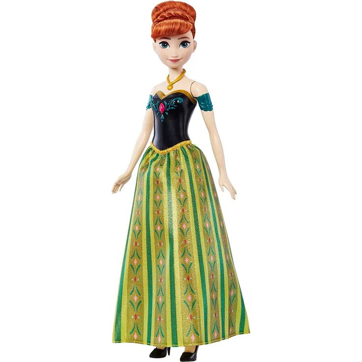 Disney Frozen HMG47 - Disney Die Eiskönigin Spielzeug, Anna-Musikpuppe in charakteristischer Kleidung, spielt eine instrumentale Version von „Zum ersten Mal“ , Disney Puppen Spielzeug ab 3 Jahren
