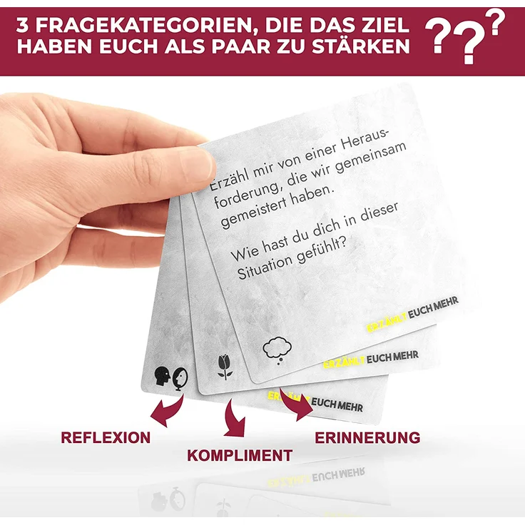Erzählt euch mehr (für Paare) Gesellschaftsspiel für 2 Personen- Spiel für mehr Achtsamkeit und Reflexion in eurer Beziehung - tolle Geschenkidee für Verliebte - Kartenspiel – Bild 4