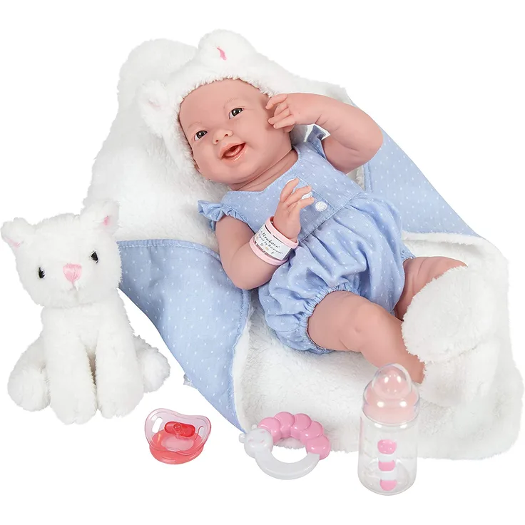 JC TOYS 18062 La Newborn Babypuppe, blau