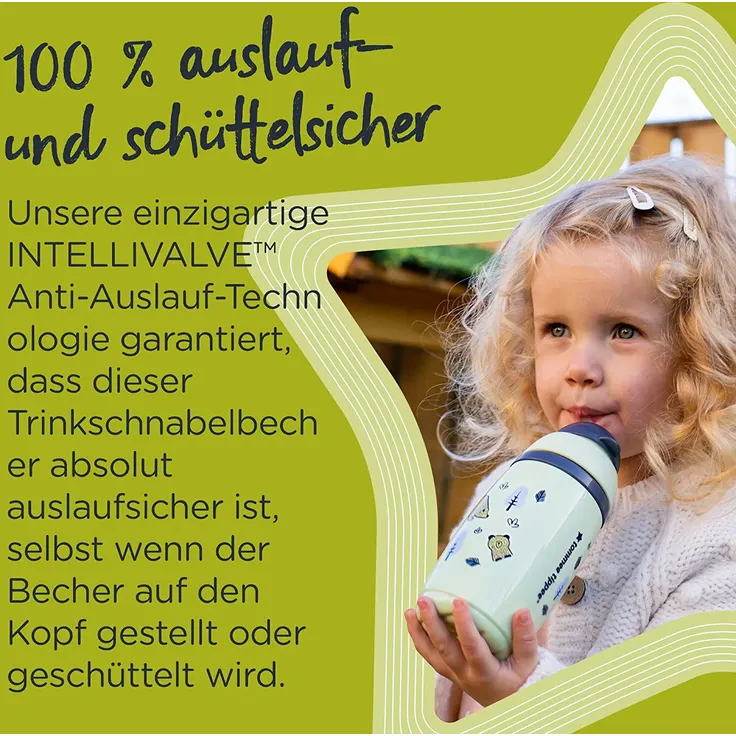 Tommee Tippee Superstar Isolierter Strohhalmbecher, 100% Auslauf- und Schüttelsichere INTELLIVALE-Technologie, Antibakterieller BACSHIELD-Technologie, 12 M. +, 266ml, 1 Stk, Grau – Bild 3