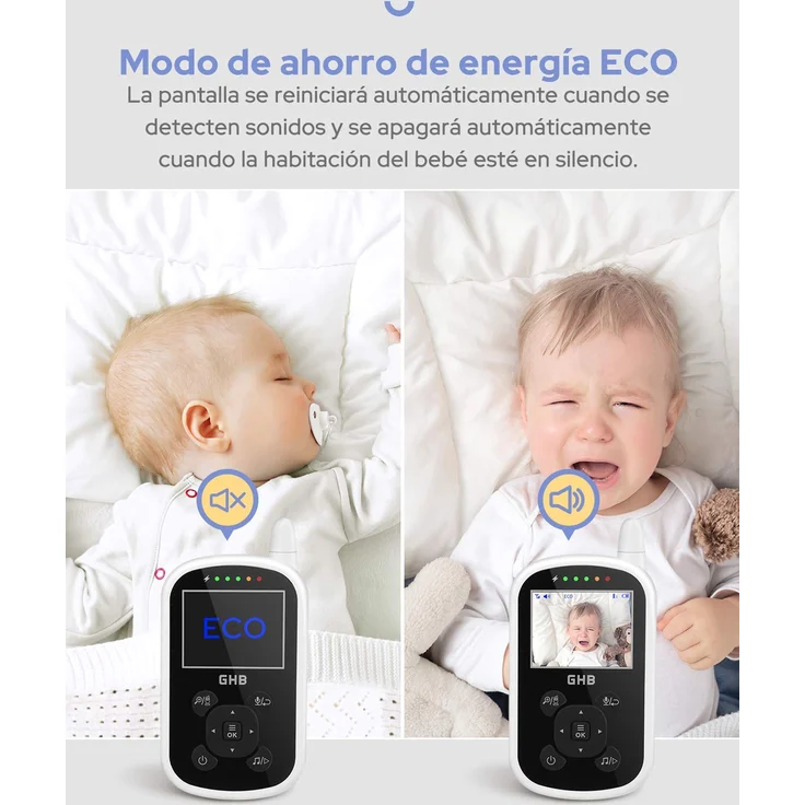 GHB Baby Monitor Babyphone mit LCD Bildschirm Schwarz – Bild 6