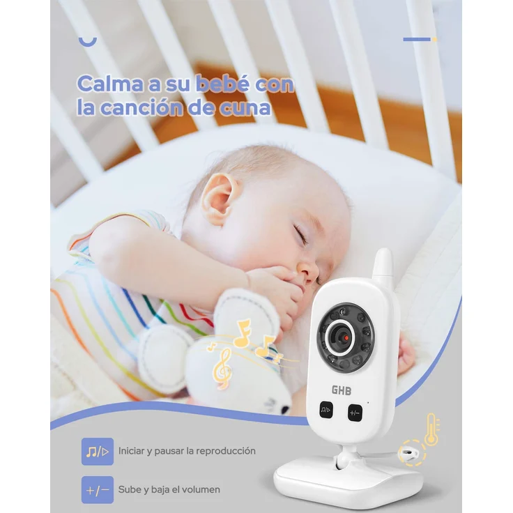 GHB Baby Monitor Babyphone mit LCD Bildschirm Schwarz – Bild 5