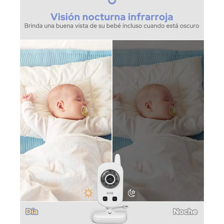 GHB Baby Monitor Babyphone mit LCD Bildschirm Schwarz – Bild 3