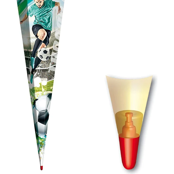ROTH Schultüte groß Fußball-Star 85 cm - 6-eckig Rot(h)-Spitze Tüllverschluss - Zuckertüte – Bild 6