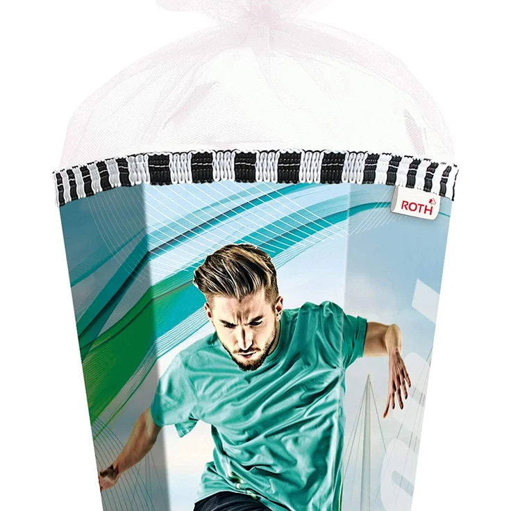 ROTH Schultüte groß Fußball-Star 85 cm - 6-eckig Rot(h)-Spitze Tüllverschluss - Zuckertüte – Bild 5