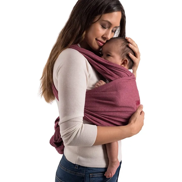 Laleni Tragetuch Baby Neugeborene aus 100% Bio-Baumwolle - Babytragetuch bis 15 kg mit ergonomischer Passform, Einfach Anzuziehen für Mütter und Väter, Waschmaschinengeeignet, Rot