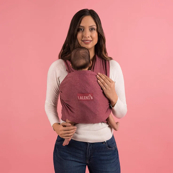 Laleni Tragetuch Baby Neugeborene aus 100% Bio-Baumwolle - Babytragetuch bis 15 kg mit ergonomischer Passform, Einfach Anzuziehen für Mütter und Väter, Waschmaschinengeeignet, Rot – Bild 4
