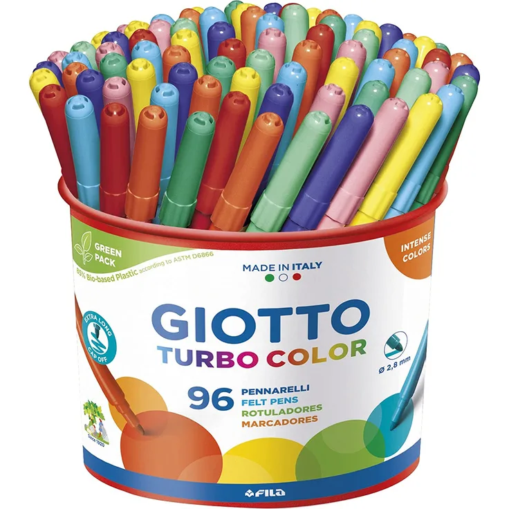 Giotto 5215 00 - Turbo Color Faserschreiber Großpackung mit 96 Faserschreibern