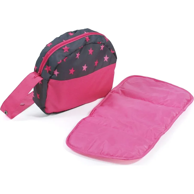 Bayer Chic 2000 853 82 Wickeltasche, Puppen-Zubehör, Sternchen pink