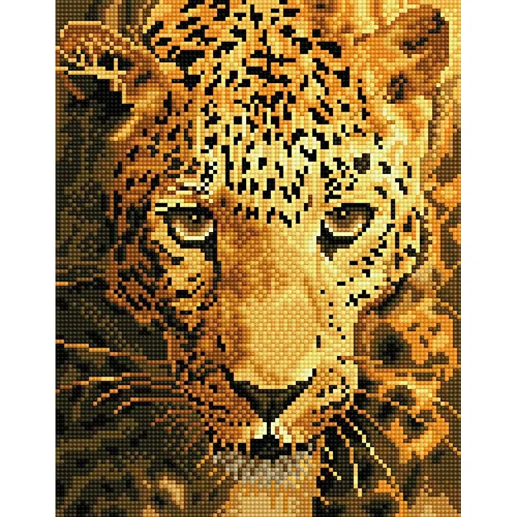 Pracht Creatives Hobby DD6-005 Diamond Dotz Jaguar, funkelndes Diamantenbild zum Selbstgestalten, ca. 27,5 x 35,5 cm groß, Malen mit Diamanten, Neuer und kreativer Basteltrend, bunt