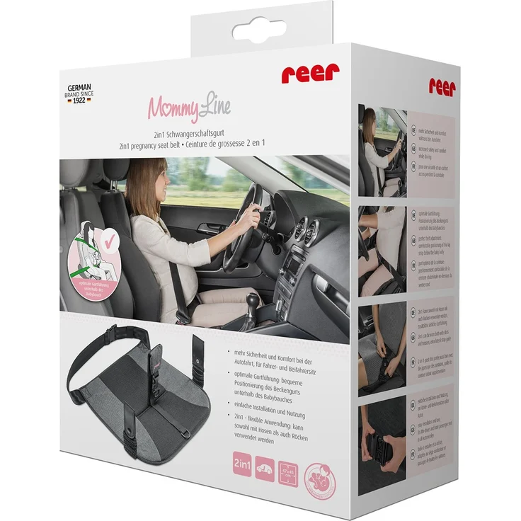 reer - Schwangerschaftsgurt fürs Auto, Schutz für das ungeborene Baby und die Schwangere, 2in1 Sicherheitsgurt für Hosen und Röcke – Bild 9