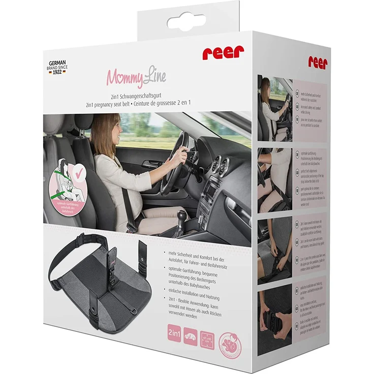 reer - Schwangerschaftsgurt fürs Auto, Schutz für das ungeborene Baby und die Schwangere, 2in1 Sicherheitsgurt für Hosen und Röcke – Bild 8