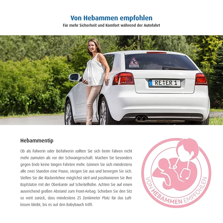 reer - Schwangerschaftsgurt fürs Auto, Schutz für das ungeborene Baby und die Schwangere, 2in1 Sicherheitsgurt für Hosen und Röcke – Bild 6