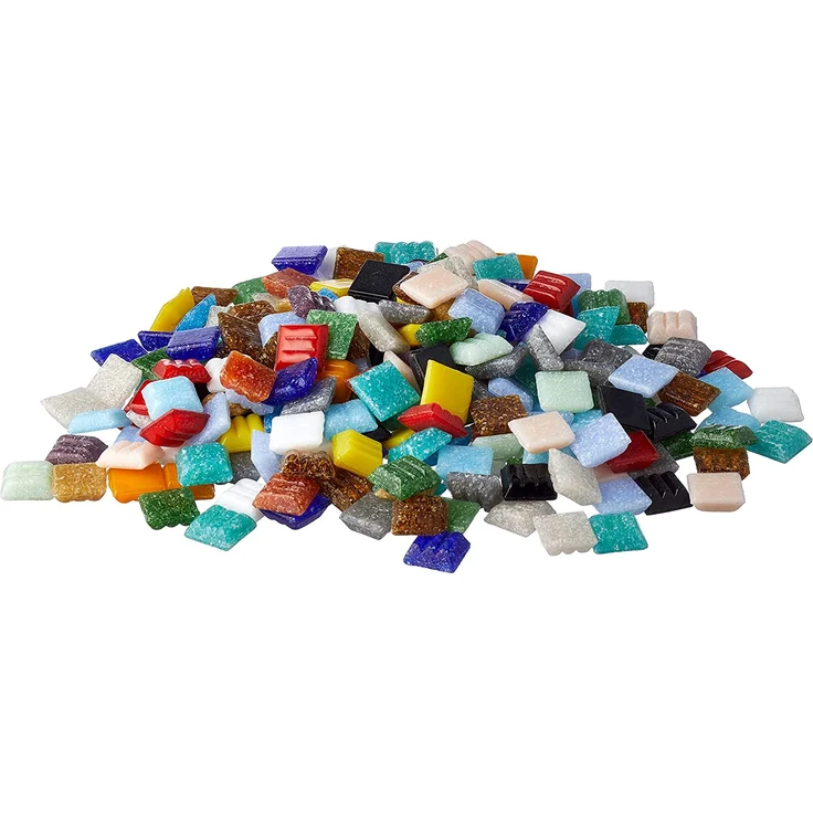 Rayher Glas Mosaiksteine, Bunt gemischt, Eimer 1kg (ca. 1300 Stück), 1 x 1 cm – Bild 2