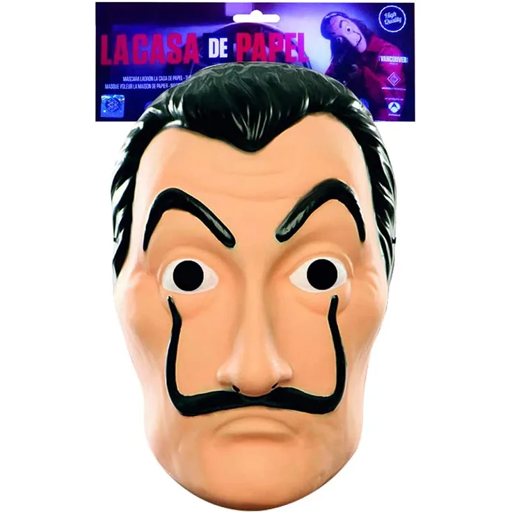 Offizielle Maske Haus des Geldes | Dali Maske | Salvador Dali Maske | Kostüm | Halloween | Karneval | Einbrecher Kostüm Mottoparty | Dieb | Einbrecher | OriginalCup®