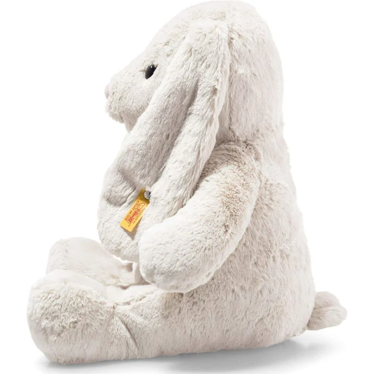 Steiff Hoppie Hase - 38 cm - Plüschhase mit Schlappohren - Kuscheltier für Kinder - Soft Cuddly Friends -beweglich & waschbar - hellgrau (080487) – Bild 2