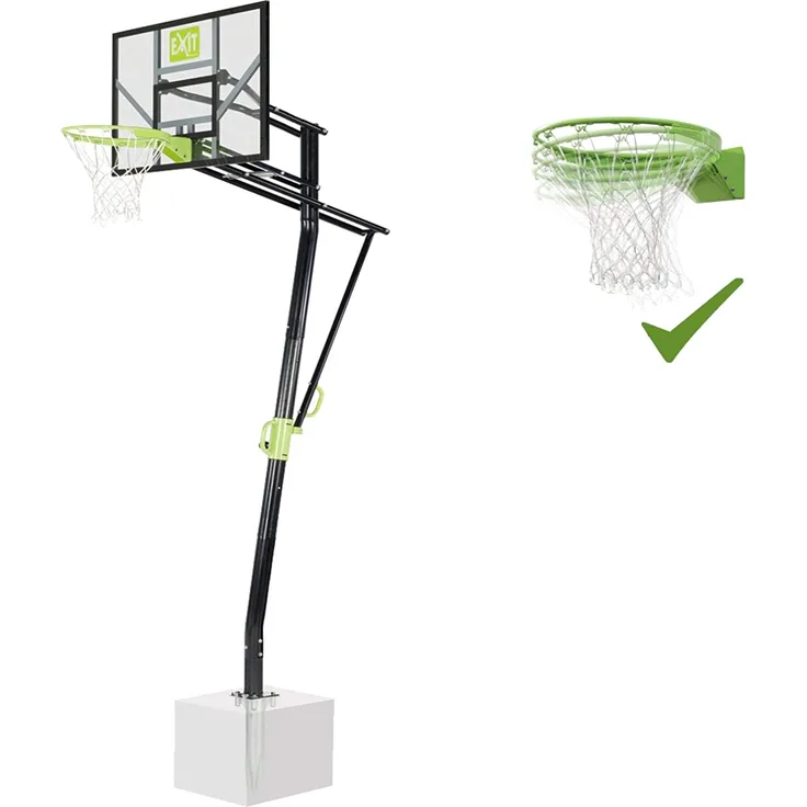 EXIT Basketballkorb Galaxy | Bodenmontage | Schwarz, Weiß, Grün | 163x112 cm