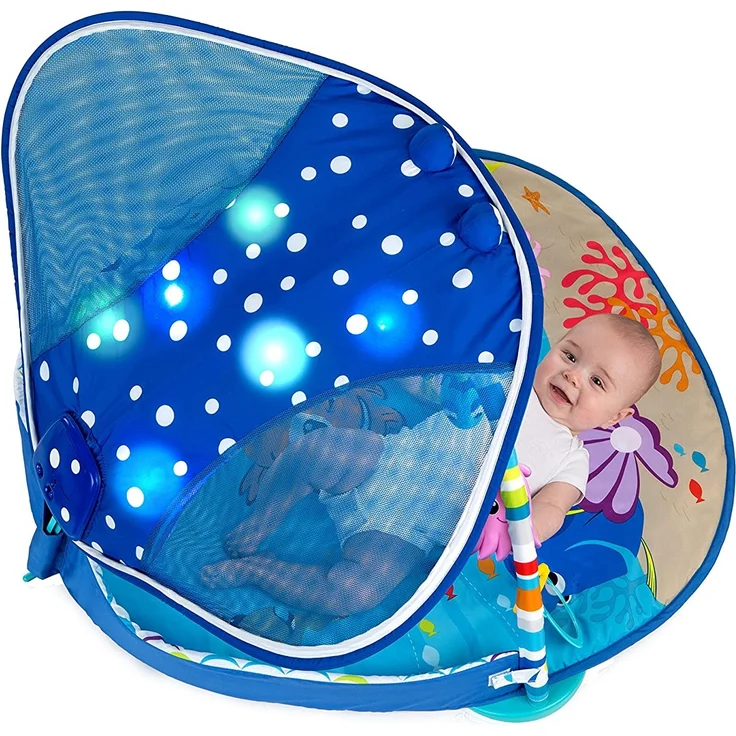 Bright Starts, Disney Baby, Findet Nemo Spieldecke mit Spielbogen, Lichtern und 20+ Minuten Melodien und Musik, Spielmatte mit abnehmbare Spielzeuge, ab der Geburt – Bild 15
