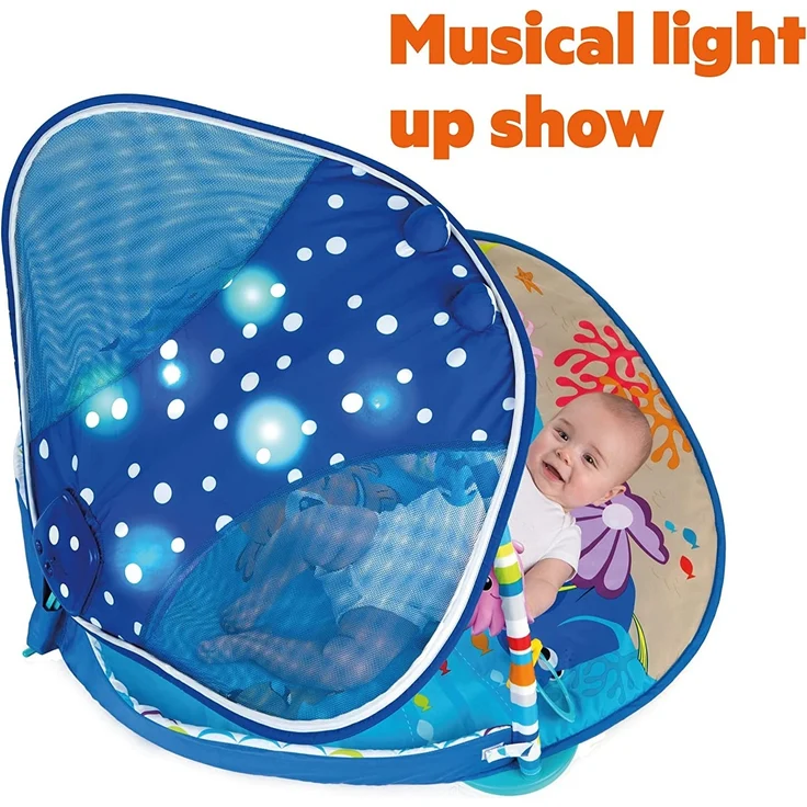 Bright Starts, Disney Baby, Findet Nemo Spieldecke mit Spielbogen, Lichtern und 20+ Minuten Melodien und Musik, Spielmatte mit abnehmbare Spielzeuge, ab der Geburt – Bild 4