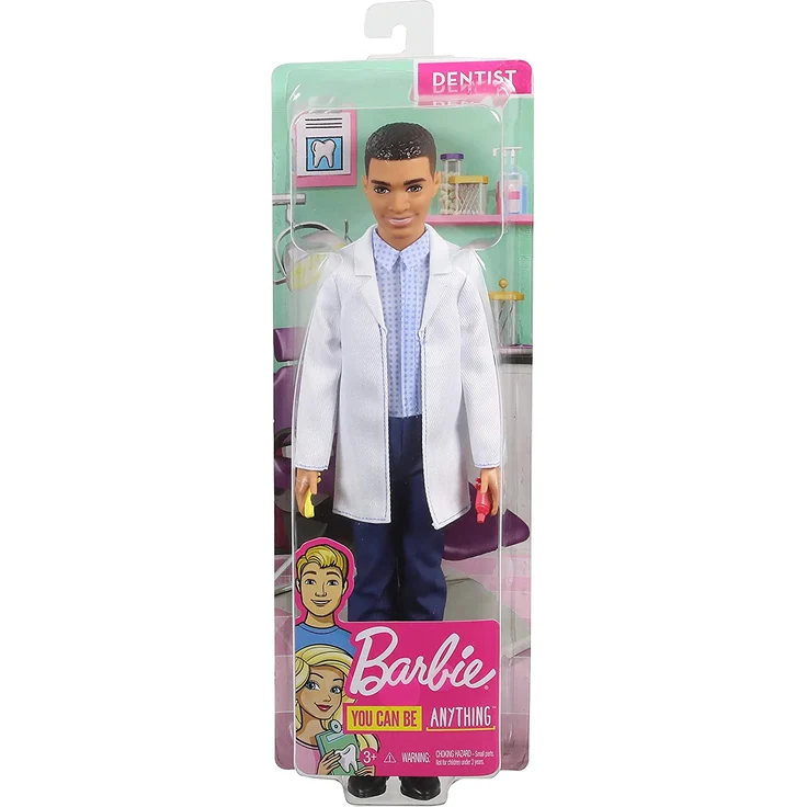 Barbie GJL66 - Ken Zahnarzt-Puppe mit Zahnpflege-Zubehör Zahnbürste und Zahnpasta, Spielzeug ab 3 Jahren – Bild 6