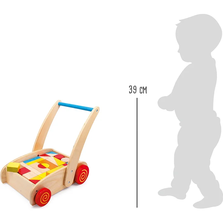 Small foot company small foot 2695 Lauflernwagen Bauklötze aus Holz, Motorikspielzeug für Farb- und Formverständnis, ab 12 Monaten Spielzeug, Rot – Bild 5