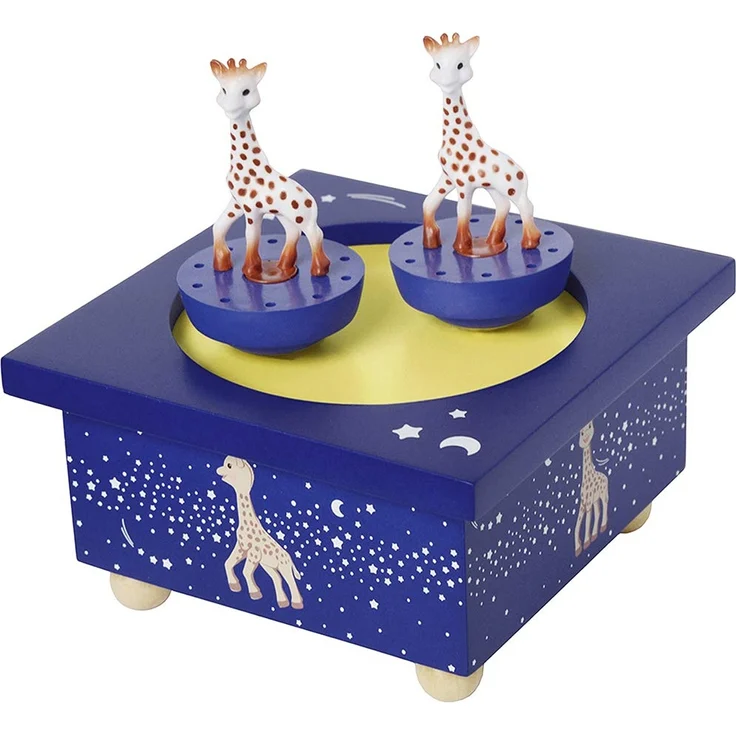 Trousselier - Sophie Die Giraffe - Tanzende Musikbox - Spieluhr - Ideales Geburtsgeschenk - 2 abnehmbare Figuren - Einfache Bedienung - Musik Romeo & Julia - Farbe dunkelblau - Preisvergleich – Bild 1