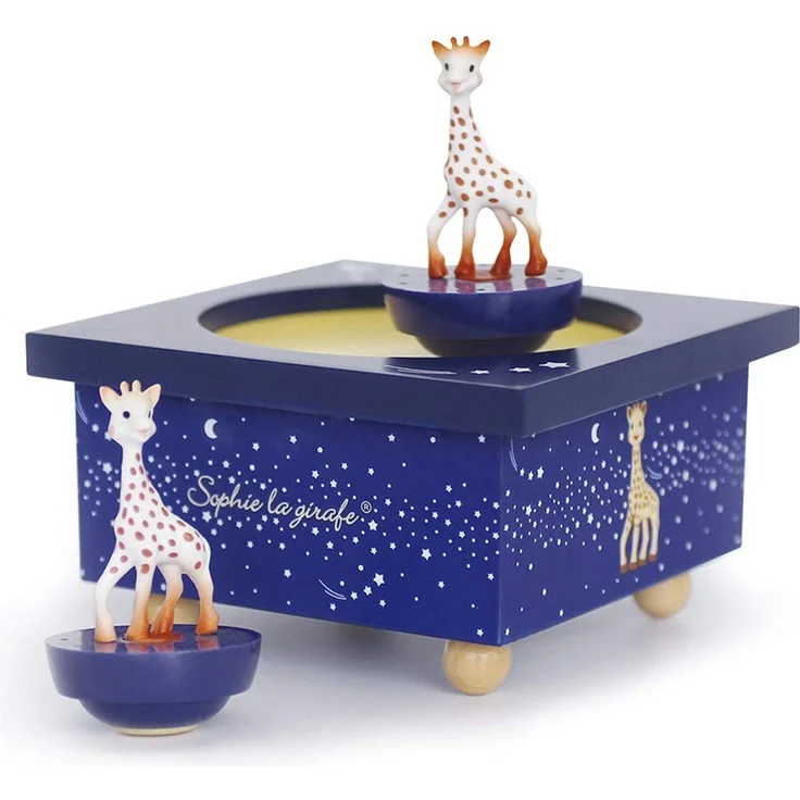 Trousselier - Sophie Die Giraffe - Tanzende Musikbox - Spieluhr - Ideales Geburtsgeschenk - 2 abnehmbare Figuren - Einfache Bedienung - Musik Romeo & Julia - Farbe dunkelblau - Preisvergleich – Bild 2
