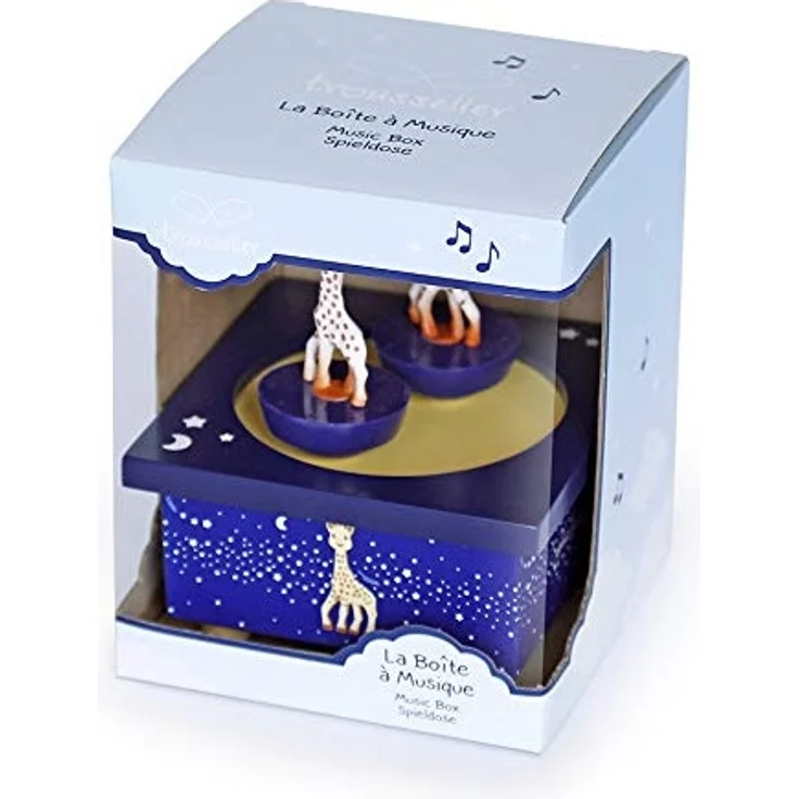 Trousselier - Sophie Die Giraffe - Tanzende Musikbox - Spieluhr - Ideales Geburtsgeschenk - 2 abnehmbare Figuren - Einfache Bedienung - Musik Romeo & Julia - Farbe dunkelblau - Preisvergleich – Bild 5