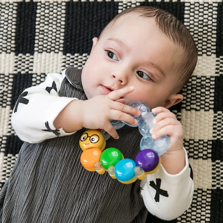 Baby Einstein, Beißring der kühlt und beruhigt, einfach zu greifen, mit strukturierter Oberfläche – Bild 2