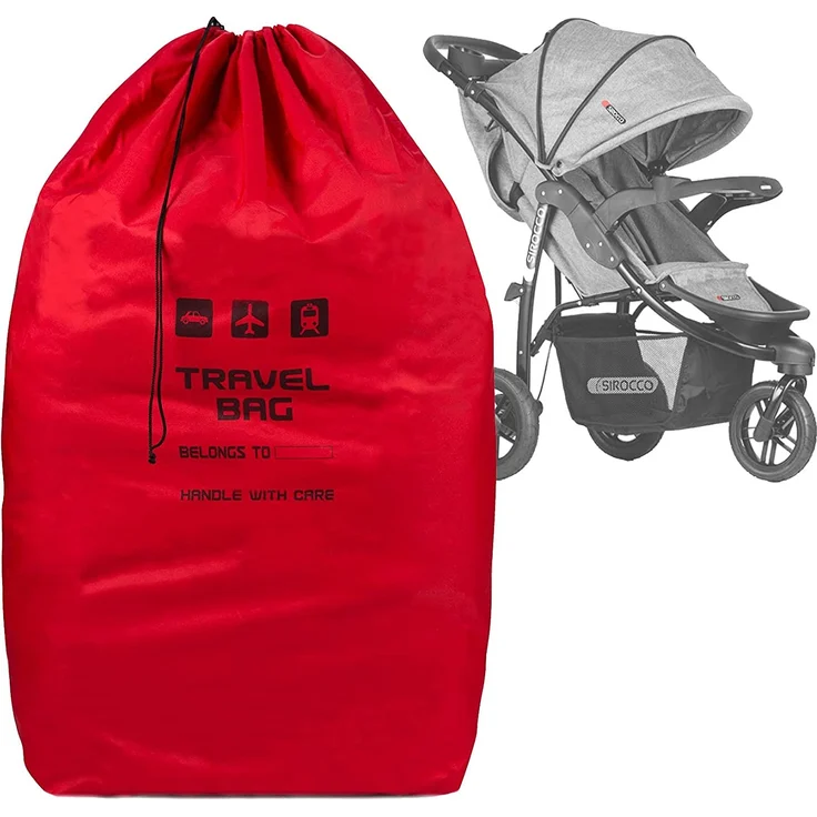 Rote Reisetasche für Kinderwagen Größe zu 100x60x40 cm Transporttasche Buggy Tragetasche Faltbar als Rucksack perfekt am Flughafen beim Einchecken Bahnhof Autofahrten [085] – Bild 1