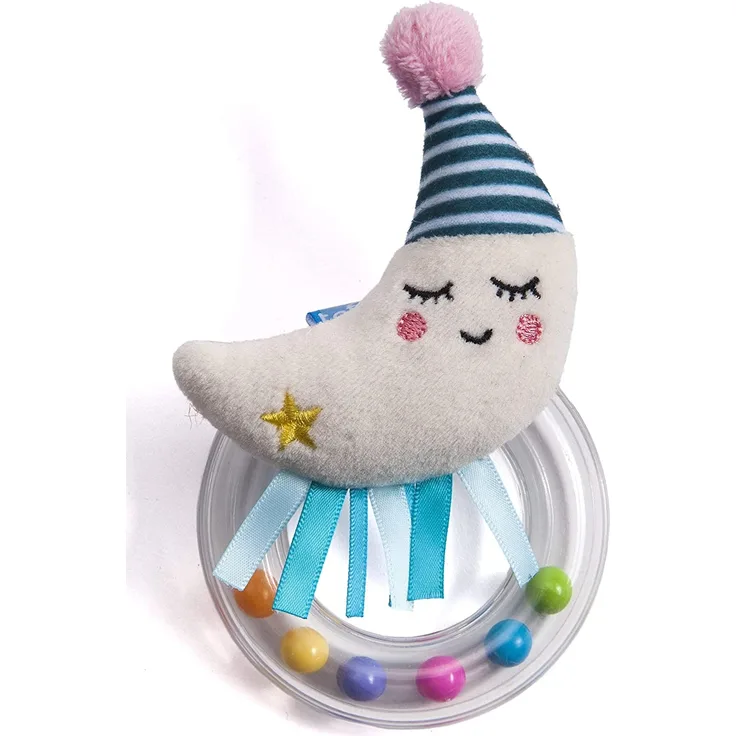 Taf Toys rassel Mini MoonJunior 13 cm blau/weiß