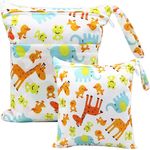 Bynsaer Wetbag Stoffwindeln, Nasstasche Stoffwindeln, 2 Stücke Baby Nasse und Trocken Wickeltasche, Wiederverwendbar, Waschbar Organizer Beutel (Farbe 03)