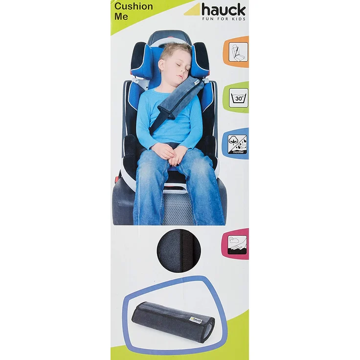Hauck Cushion Me Gurtpolster für Kindersitze, Befestigung mit Klettverschluss, Herausnehmbare Polsterung, für Kinder und Erwachsene, grau, 28 x 10 x 7 cm – Bild 2
