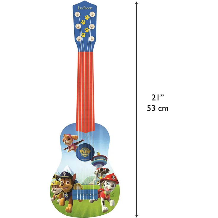 Lexibook K200PA PAW Patrol Helfer auf vier Pfoten Chase Gitarre, 6 echte Nylon Saiten, Groß für die Kleinen Fingern, Blau/ Orange – Bild 4