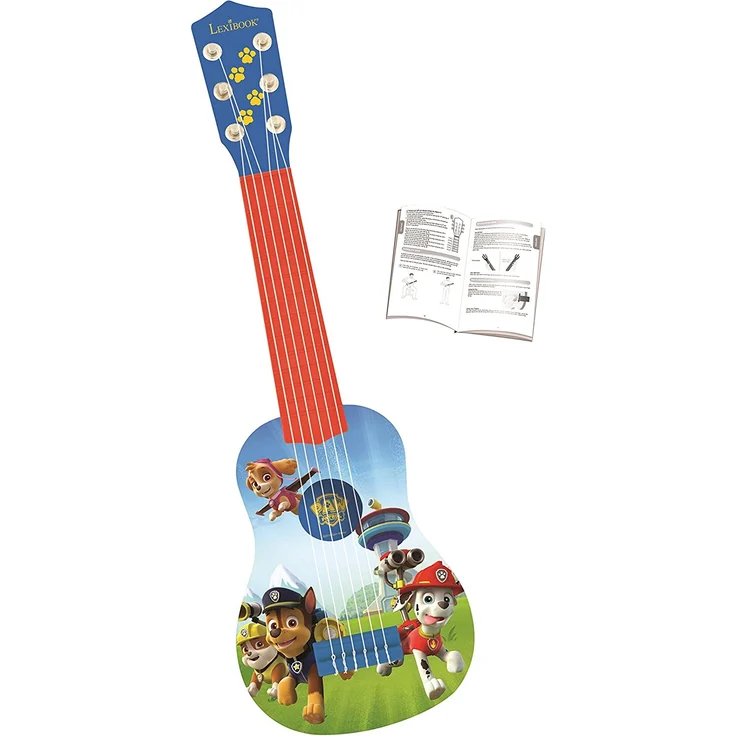 Lexibook K200PA PAW Patrol Helfer auf vier Pfoten Chase Gitarre, 6 echte Nylon Saiten, Groß für die Kleinen Fingern, Blau/ Orange – Bild 3