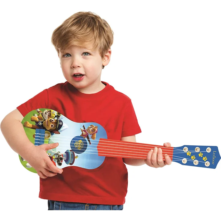 Lexibook K200PA PAW Patrol Helfer auf vier Pfoten Chase Gitarre, 6 echte Nylon Saiten, Groß für die Kleinen Fingern, Blau/ Orange – Bild 6